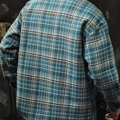 Checkered Loose Retro Shirt Jacket A1071