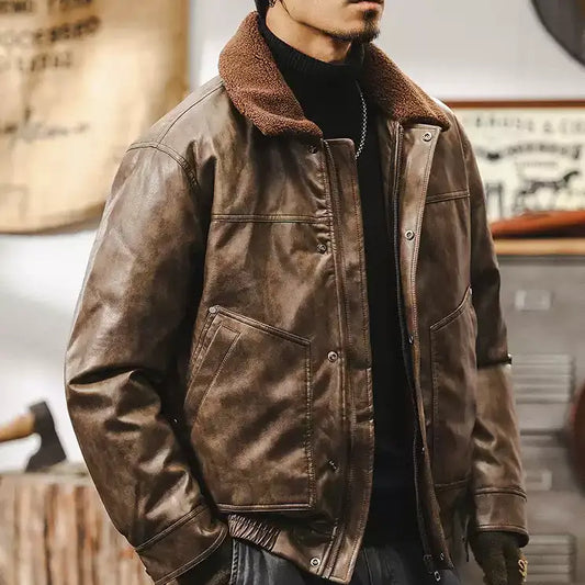 Trendy Loose Lapel Motorcycle Jacket A1151