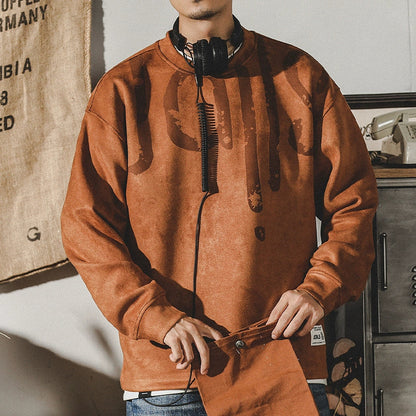 Padded Sweater Men's Suede A0646