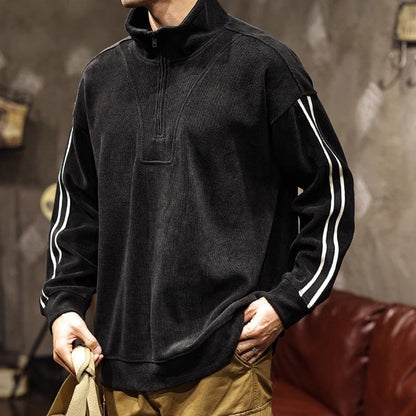 Half-zip Stand-up Collar Pullover A1060