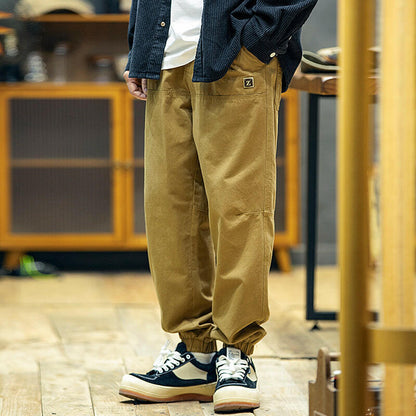 Loose Cotton Casual Drawstring Leg Pants A0487