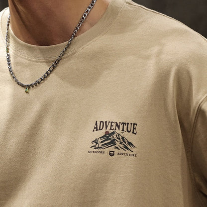 Mountain Print Long-sleeved T-shirt A1043