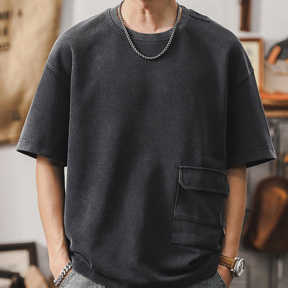 Front Pocket Retro T-shirt A0936