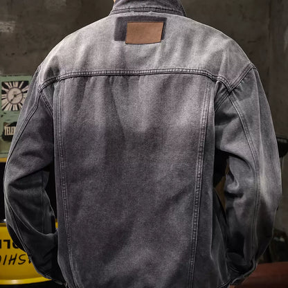 Stand Collar Denim Jacket A1065