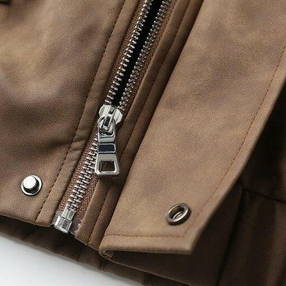Classic Retro Biker Leather Jacket A0642