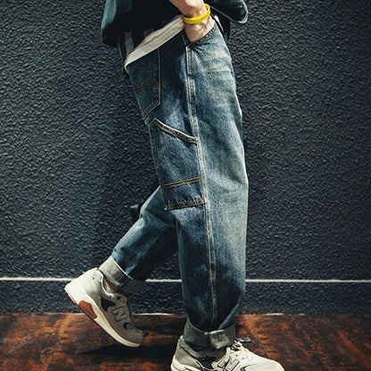 Side Pocket Straight Jeans P0018.