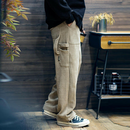 Velvet Drape Straight Loose Casual Wide-legged Pants A0544