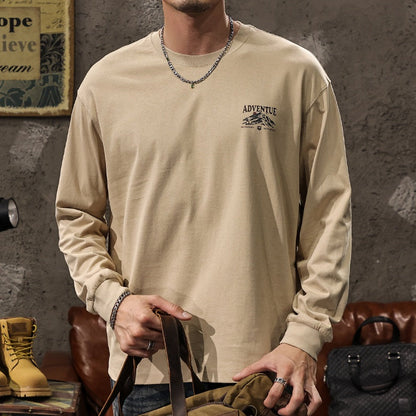 Mountain Print Long-sleeved T-shirt A1043