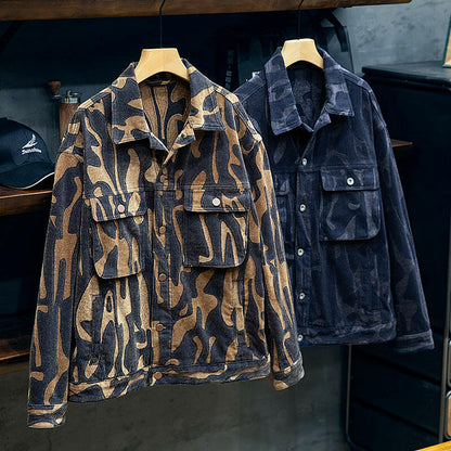 Printed Denim Loose Large Size Casual Jacket A0422