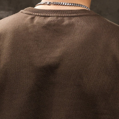 Splicing Round Neck Sweatshirt A1061
