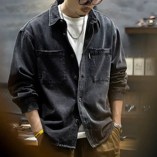 Loose Casual Denim Shirt A1050