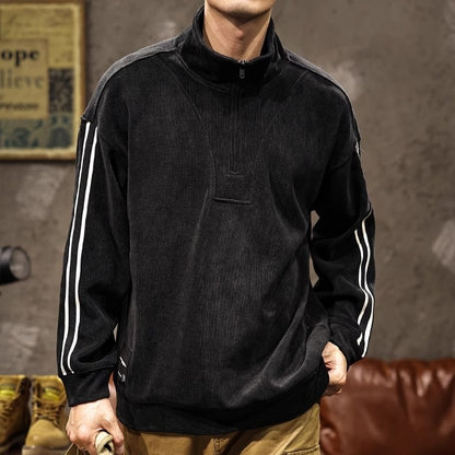 Half-zip Stand-up Collar Pullover A1060
