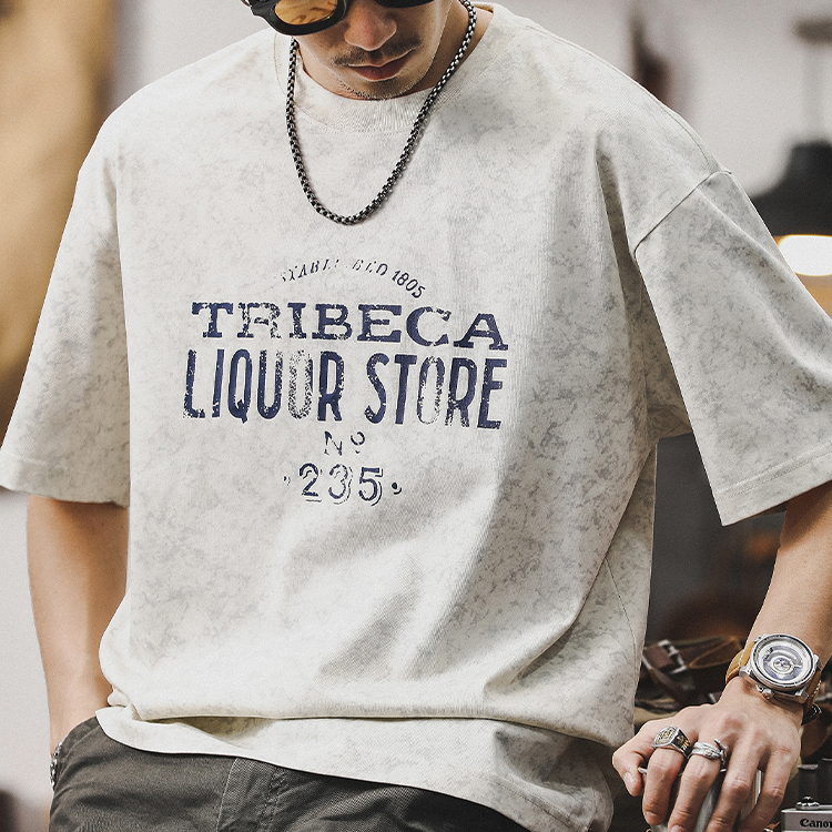 American Retro Cloud-dyed T-shirt A0929