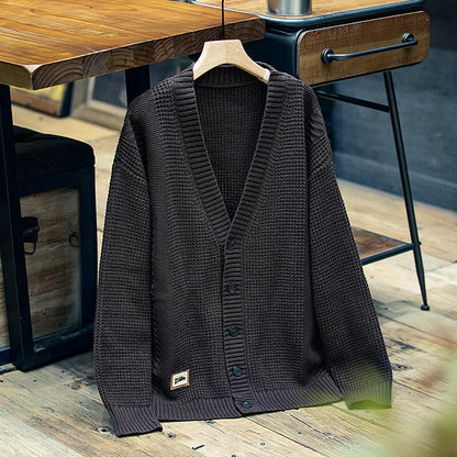 American Heavy V-neck Knit Cardigan A0397