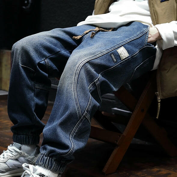 Loose Side Design Jeans Pants P0034.