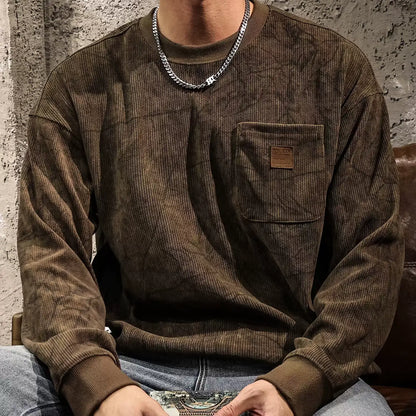 Round Neck Pullover Sweatshirt A1058