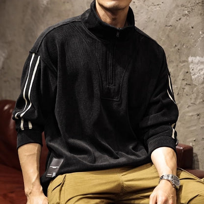 Half-zip Stand-up Collar Pullover A1060