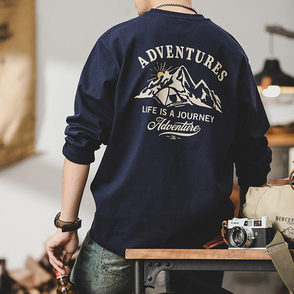 Mountain Print Men's Tops A0912