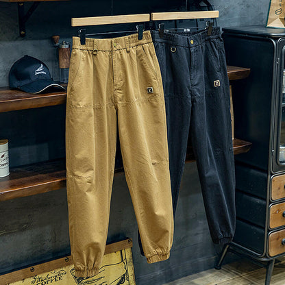 Loose Cotton Casual Drawstring Leg Pants A0487