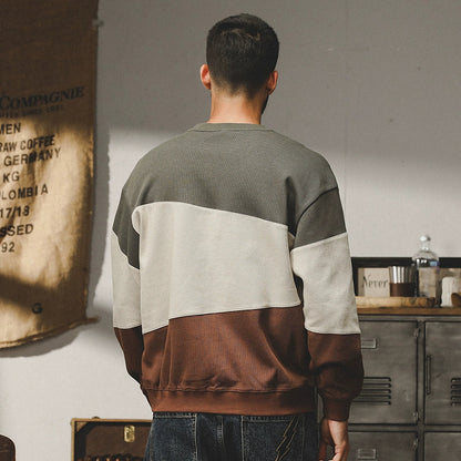 Loose Color Collision Long-sleeved Sweatshirt A0624