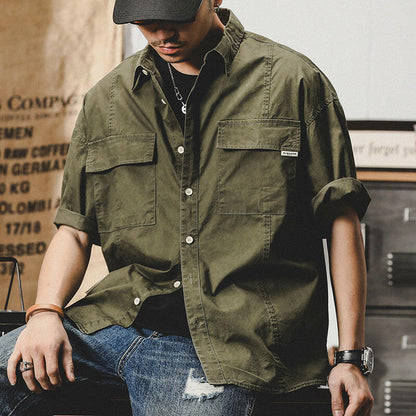Tooling Half-sleeved Top Loose Shirt A0120
