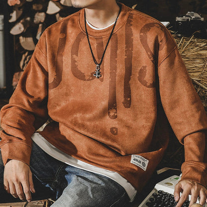 Padded Sweater Men's Suede A0646