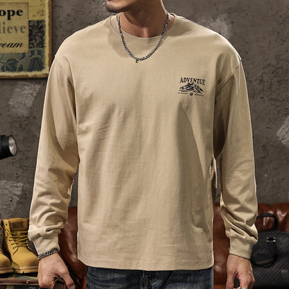 Mountain Print Long-sleeved T-shirt A1043