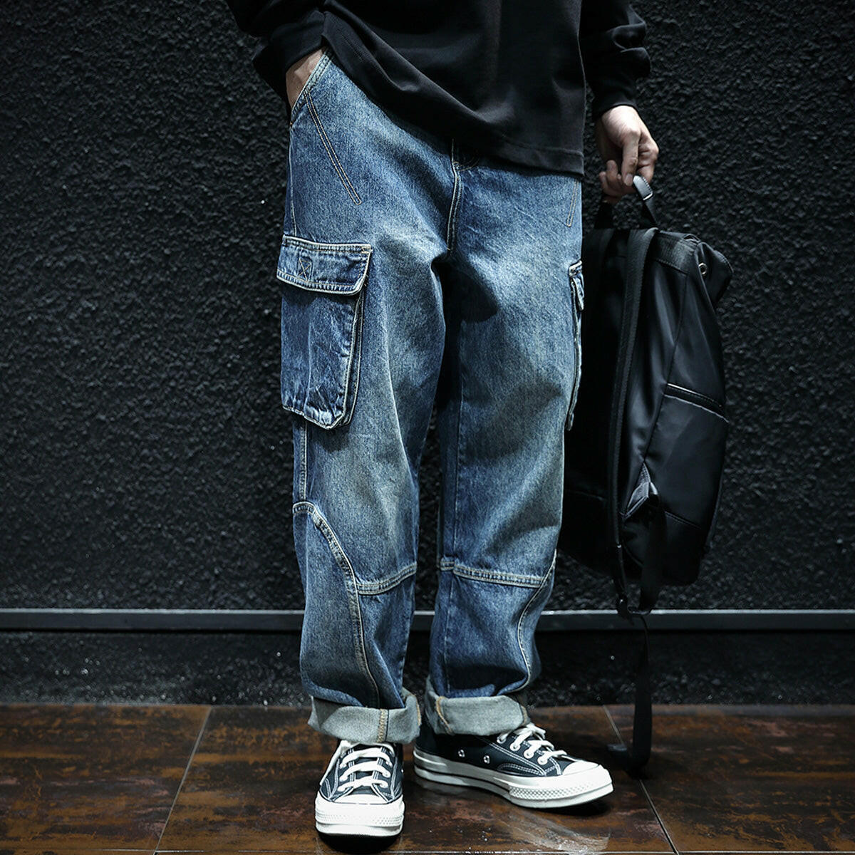 Multi-pocket Loose Men's Pants P0037.