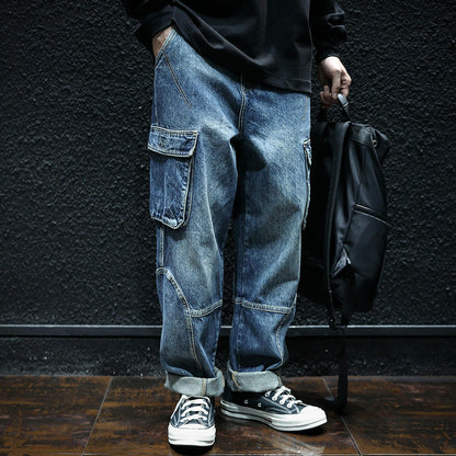 Multi-pocket Loose Men's Pants P0037.