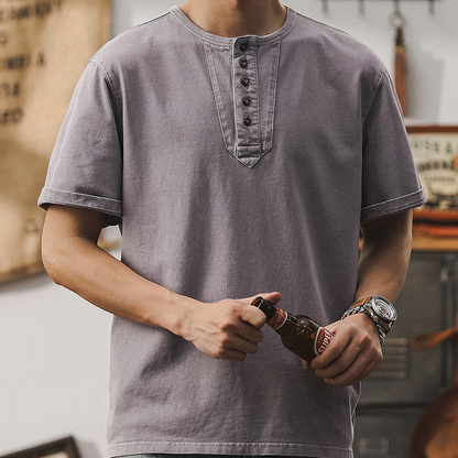 American Henry Neck T-Shirt A0932