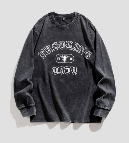Long-sleeved T-shirt Men's Round neck A0342