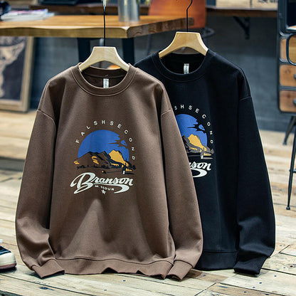 Long-sleeved Printing Round Neck T-shirt A0394