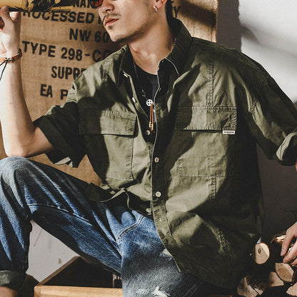 Tooling Half-sleeved Top Loose Shirt A0120