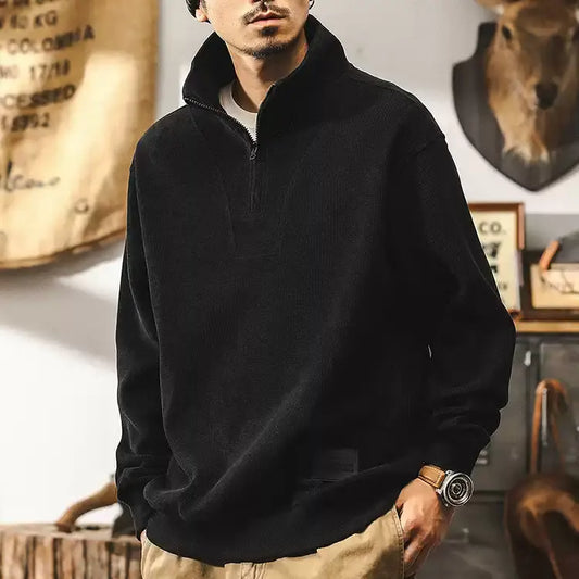Half-zip Stand-up Collar Sweatshirt A1169