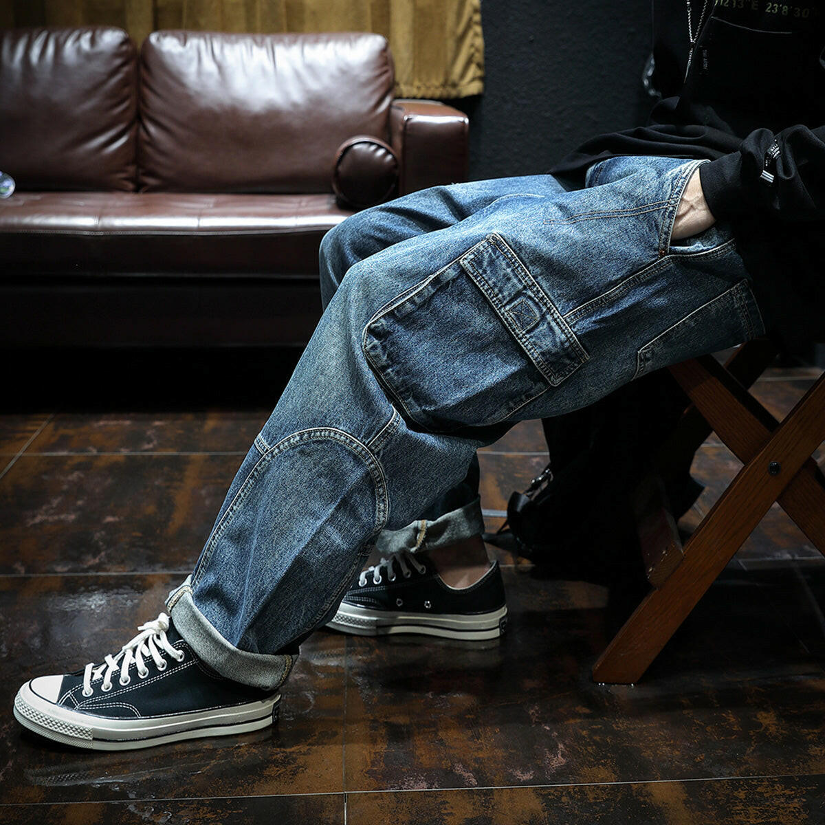 Multi-pocket Loose Men's Pants P0037.