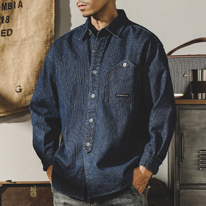 Long-sleeved Casual Vintage Workwear A0840