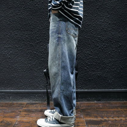 Straight Simple Loose Jeans P0047.