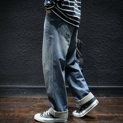 Straight Simple Loose Jeans P0047.