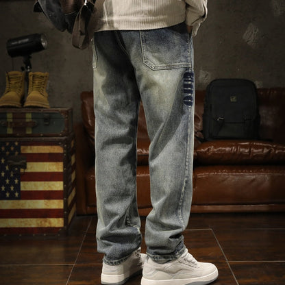 Oversize Denim Trousers Straight Casual A1013
