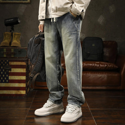 Oversize Denim Trousers Straight Casual A1013