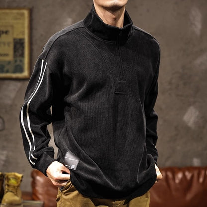 Half-zip Stand-up Collar Pullover A1060