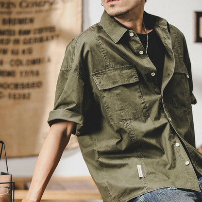Tooling Half-sleeved Top Loose Shirt A0120