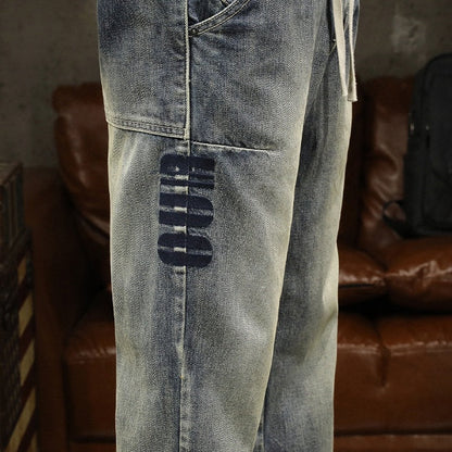 Oversize Denim Trousers Straight Casual A1013