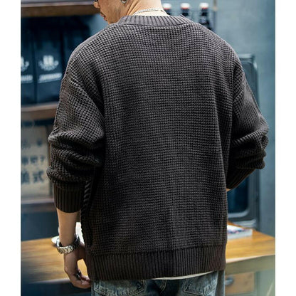 American Heavy V-neck Knit Cardigan A0397