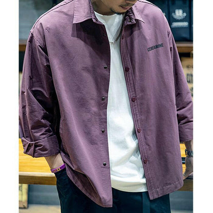 American Long-sleeved Loose Casual Shirt A0410
