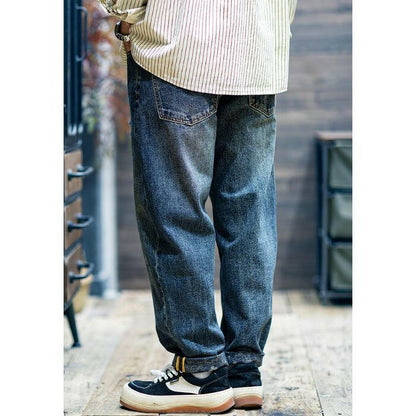 Broken Hole Loose Straight Jeans A0455