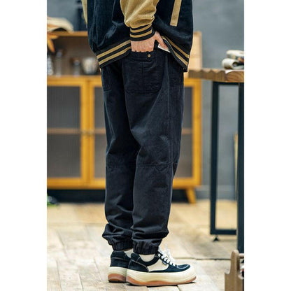 Loose Cotton Casual Drawstring Leg Pants A0487