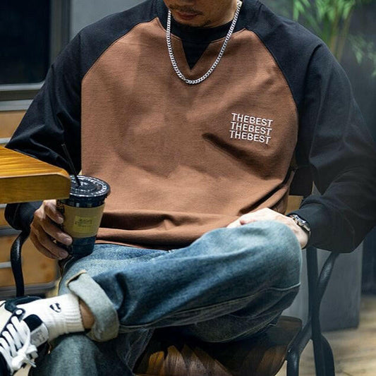 Color Collision Long-sleeved Loose T-shirt A0500