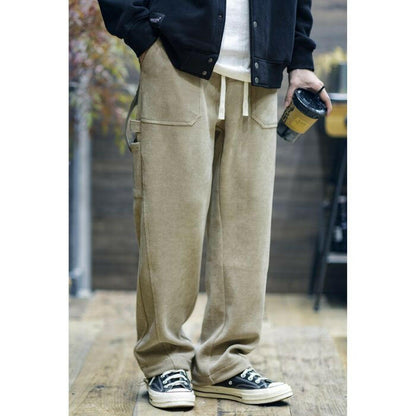 Velvet Drape Straight Loose Casual Wide-legged Pants A0544