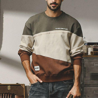 Loose Color Collision Long-sleeved Sweatshirt A0624